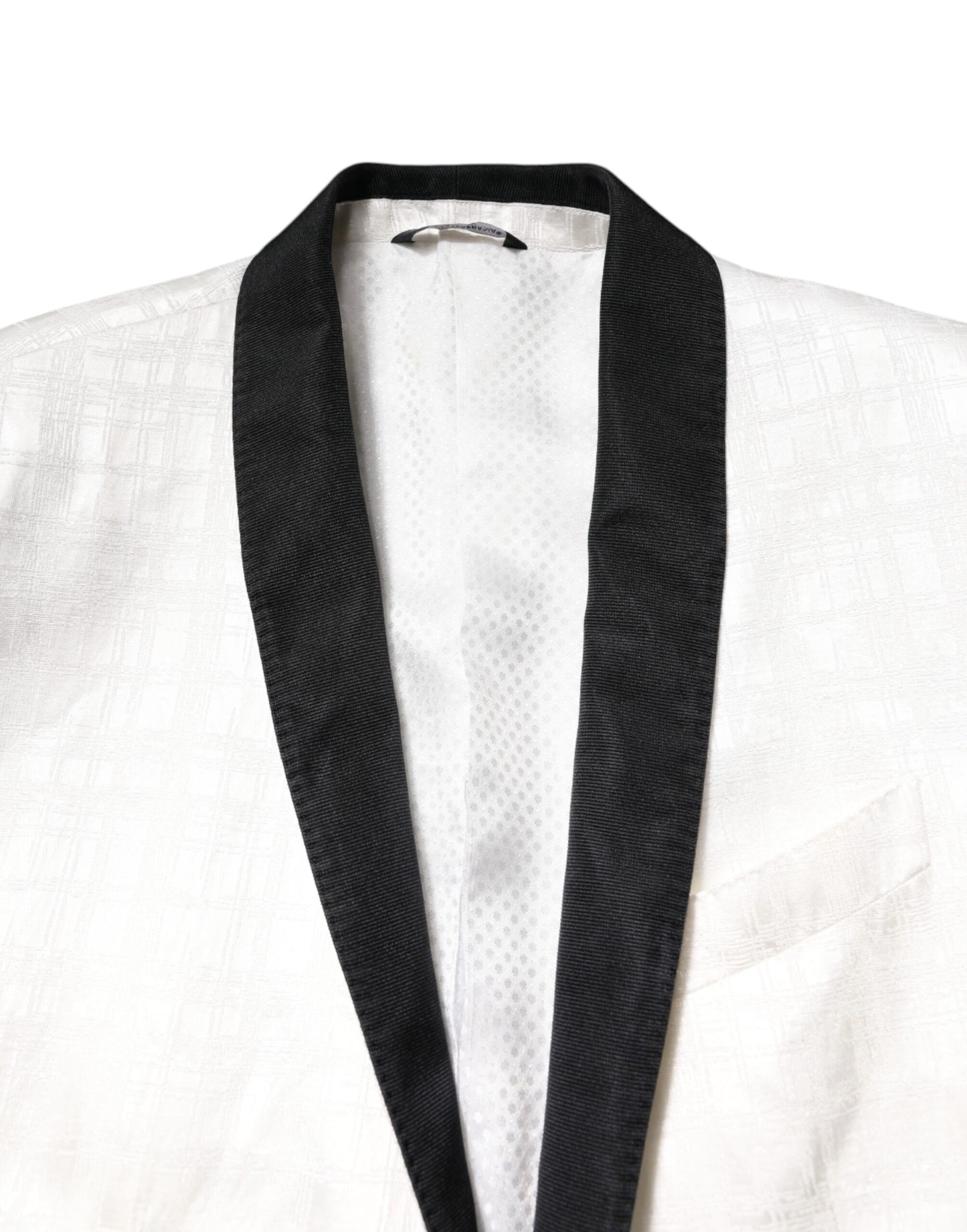 Costume blazer à simple boutonnage Dolce &amp; Gabbana blanc et noir