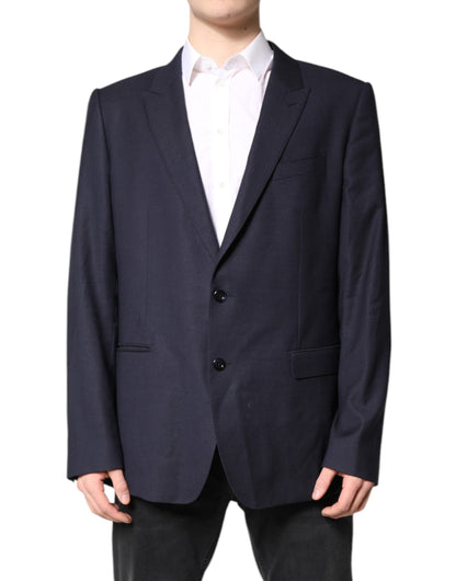 Costume blazer à simple boutonnage en laine noire Dolce &amp; Gabbana