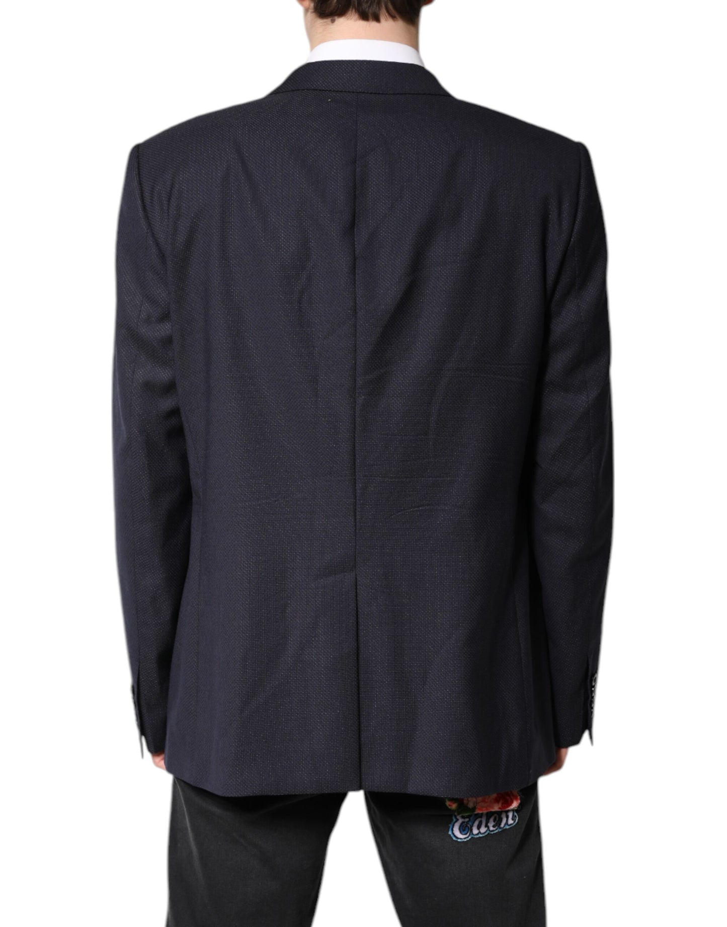 Costume blazer à simple boutonnage en laine noire Dolce &amp; Gabbana