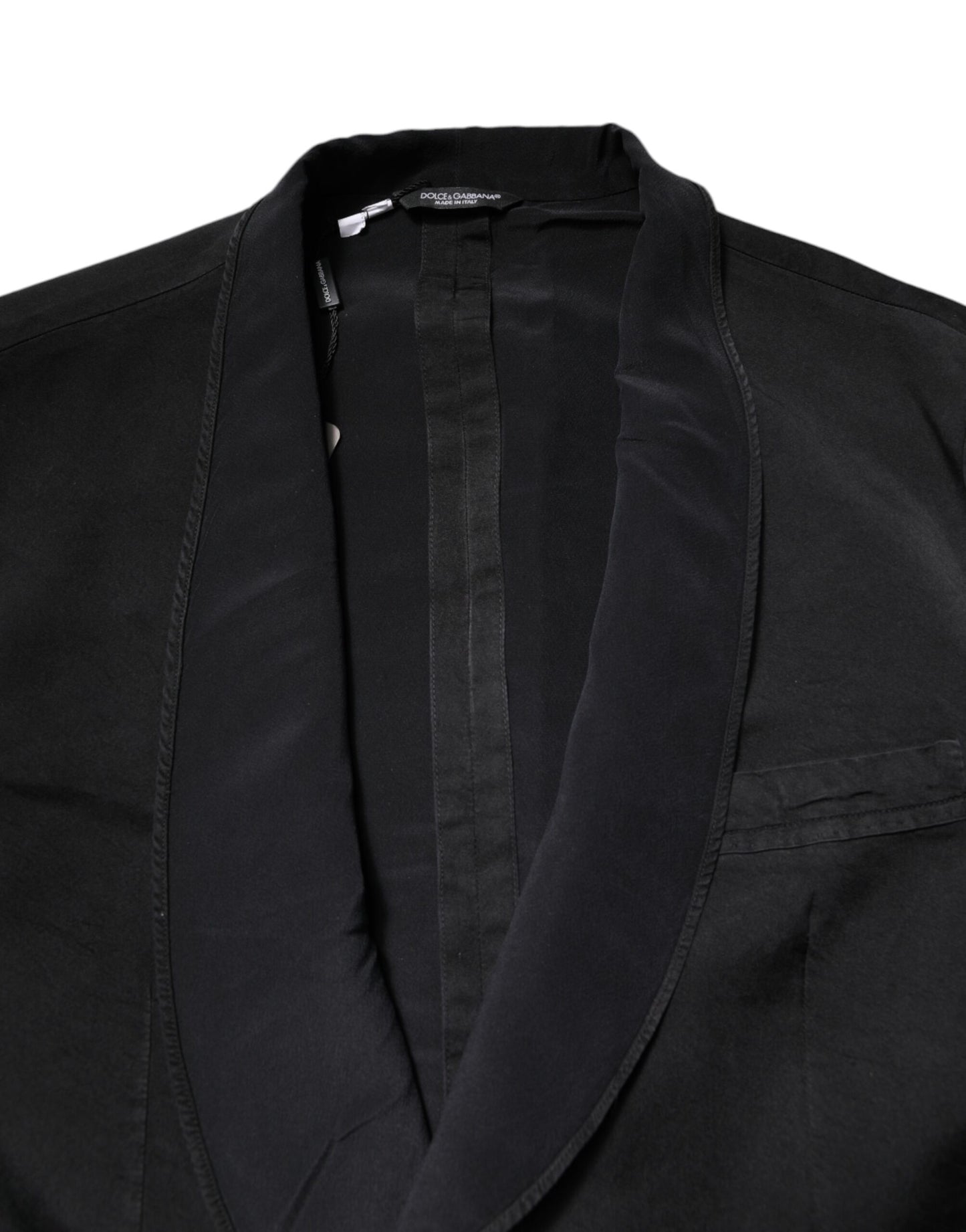 Costume blazer simple boutonnage en soie noire Dolce &amp; Gabbana