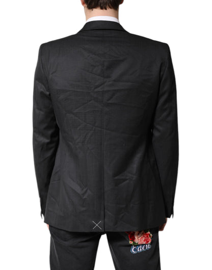 Manteau noir à simple boutonnage pour homme Dolce &amp; Gabbana, blazer MARTINI