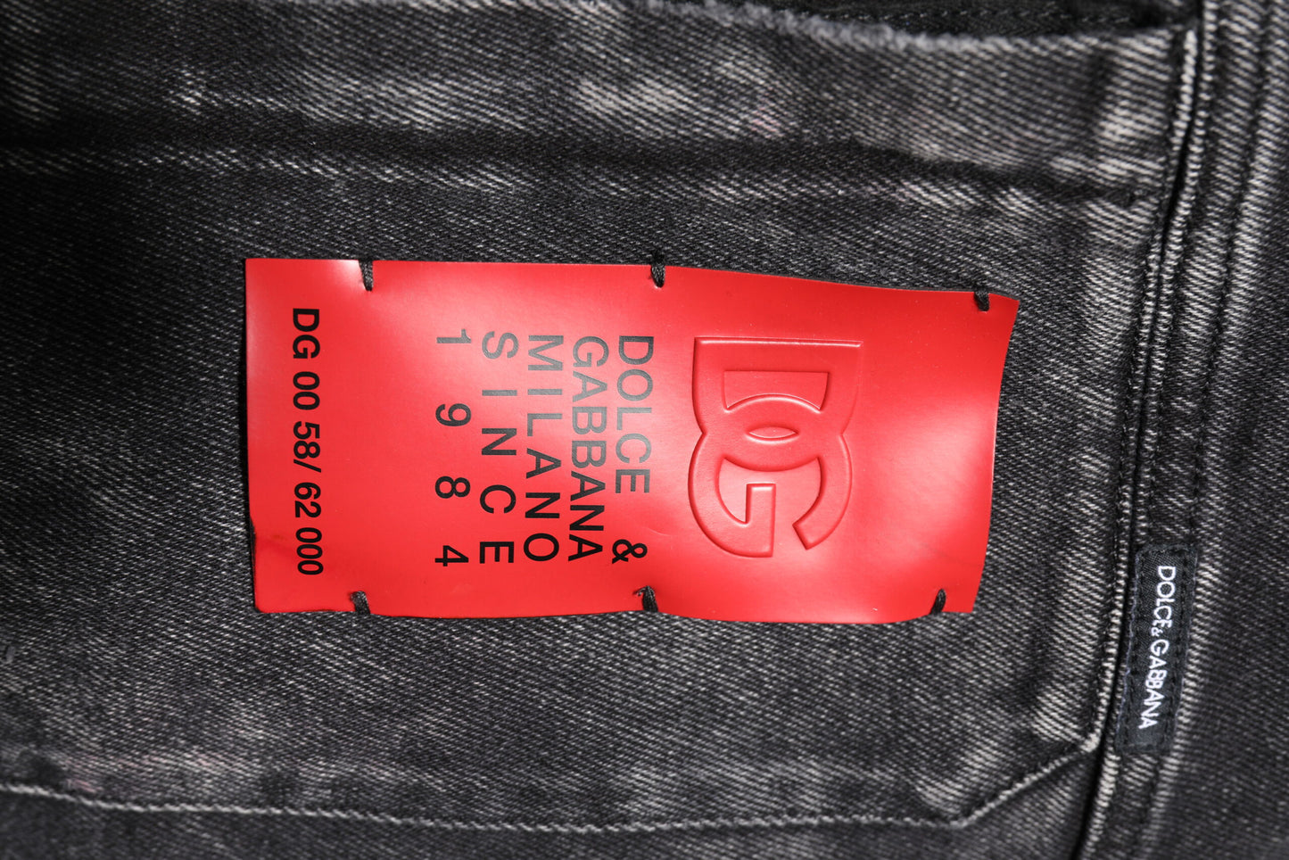 Dolce &amp; Gabbana Black Logo Cotton Stretch Denim Jacket