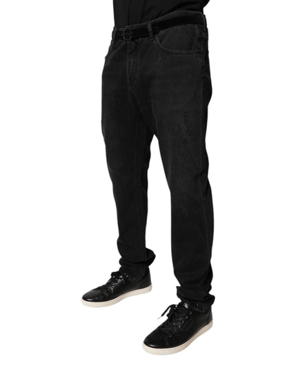 Dolce & Gabbana Black Cotton Skinny Men Denim Jeans by Dolce & Gabbana