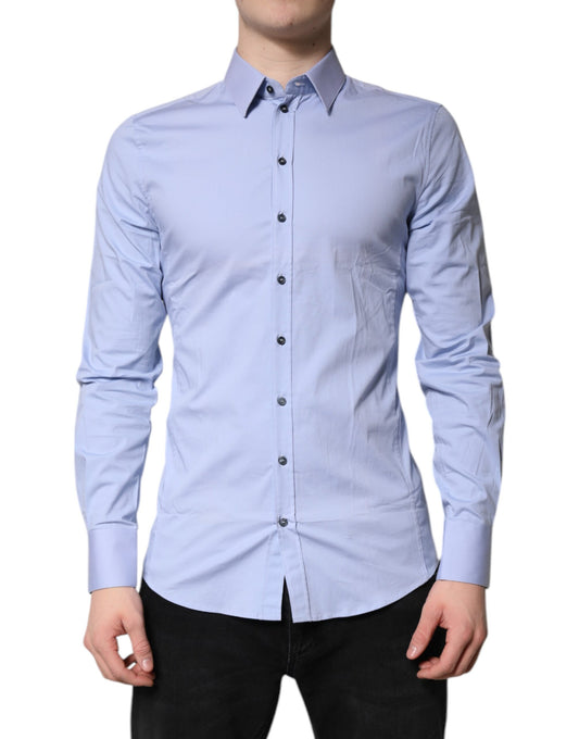 Dolce & Gabbana Light Blue Cotton SICILIA Dress Formal Shirt by Dolce & Gabbana