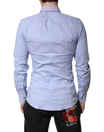 Chemise habillée en coton bleu clair Dolce &amp; Gabbana SICILIA