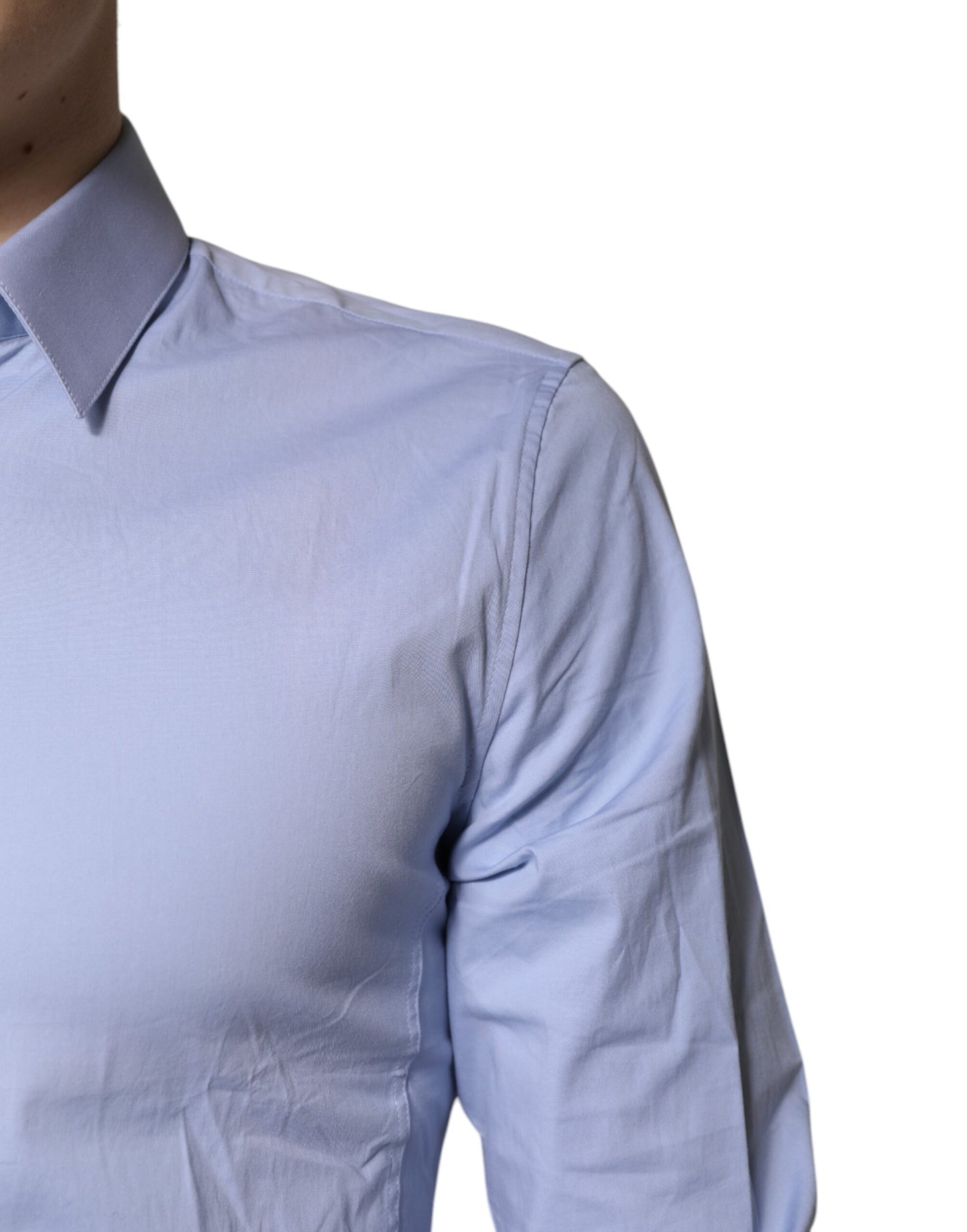 Chemise habillée en coton bleu clair Dolce &amp; Gabbana SICILIA