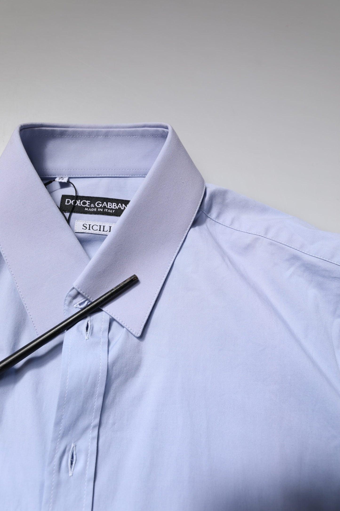 Chemise habillée en coton bleu clair Dolce &amp; Gabbana SICILIA