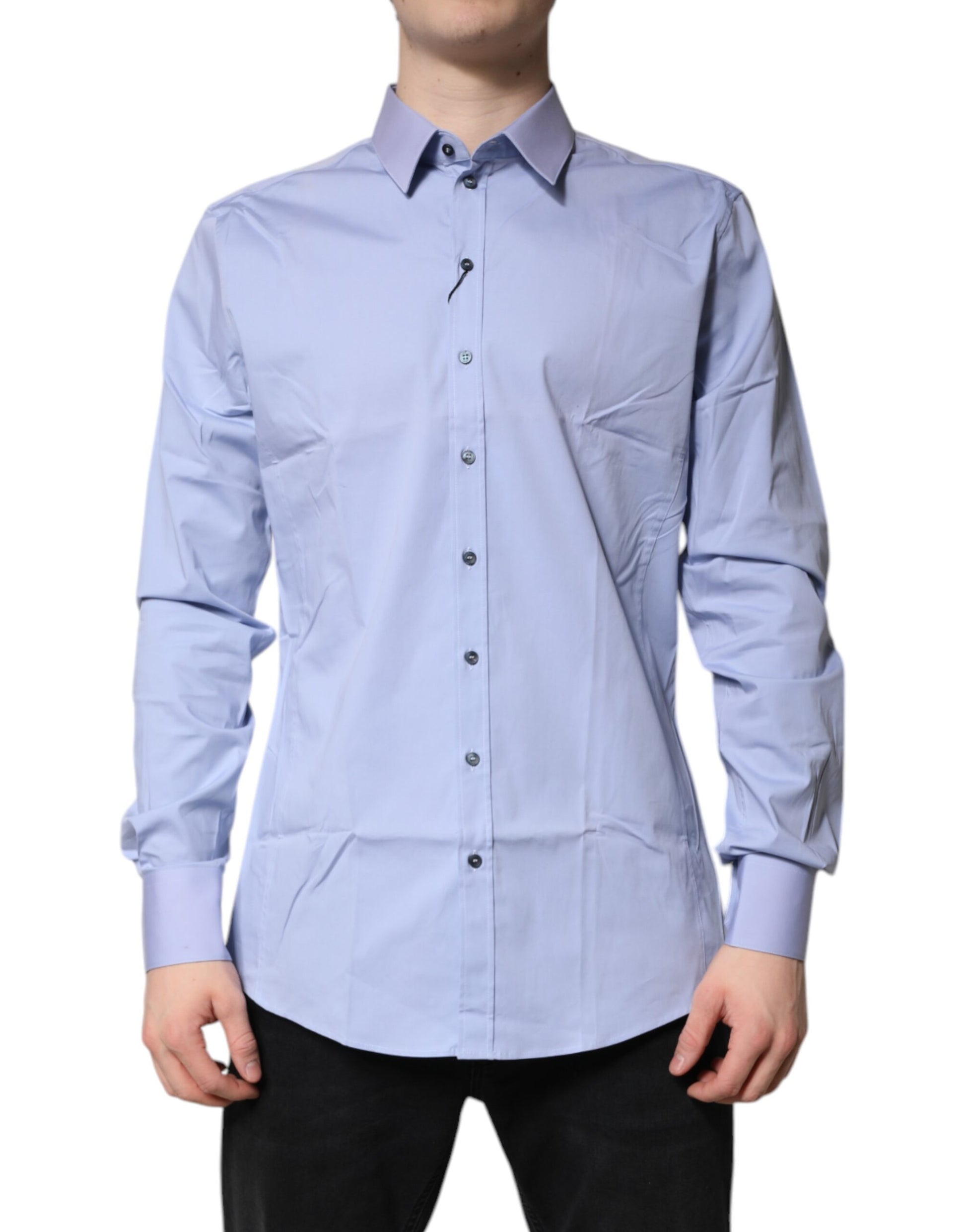 Dolce & Gabbana Light Blue Cotton SICILIA Dress Formal Shirt by Dolce & Gabbana