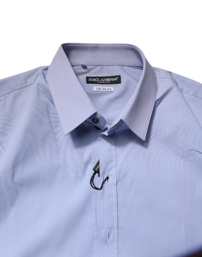 Dolce & Gabbana Light Blue Cotton SICILIA Dress Formal Shirt by Dolce & Gabbana