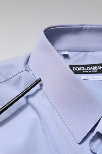 Dolce & Gabbana Light Blue Cotton SICILIA Dress Formal Shirt by Dolce & Gabbana