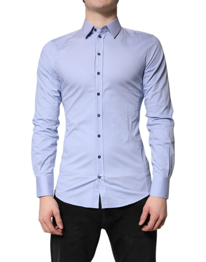 Dolce & Gabbana Light Blue Cotton SICILIA Dress Formal Shirt by Dolce & Gabbana