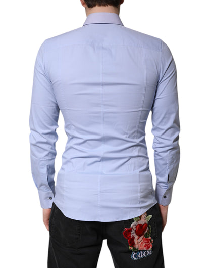 Dolce & Gabbana Light Blue Cotton SICILIA Dress Formal Shirt by Dolce & Gabbana