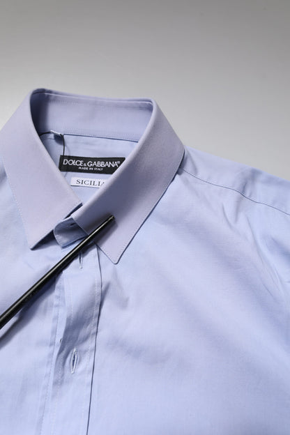 Dolce & Gabbana Light Blue Cotton SICILIA Dress Formal Shirt by Dolce & Gabbana