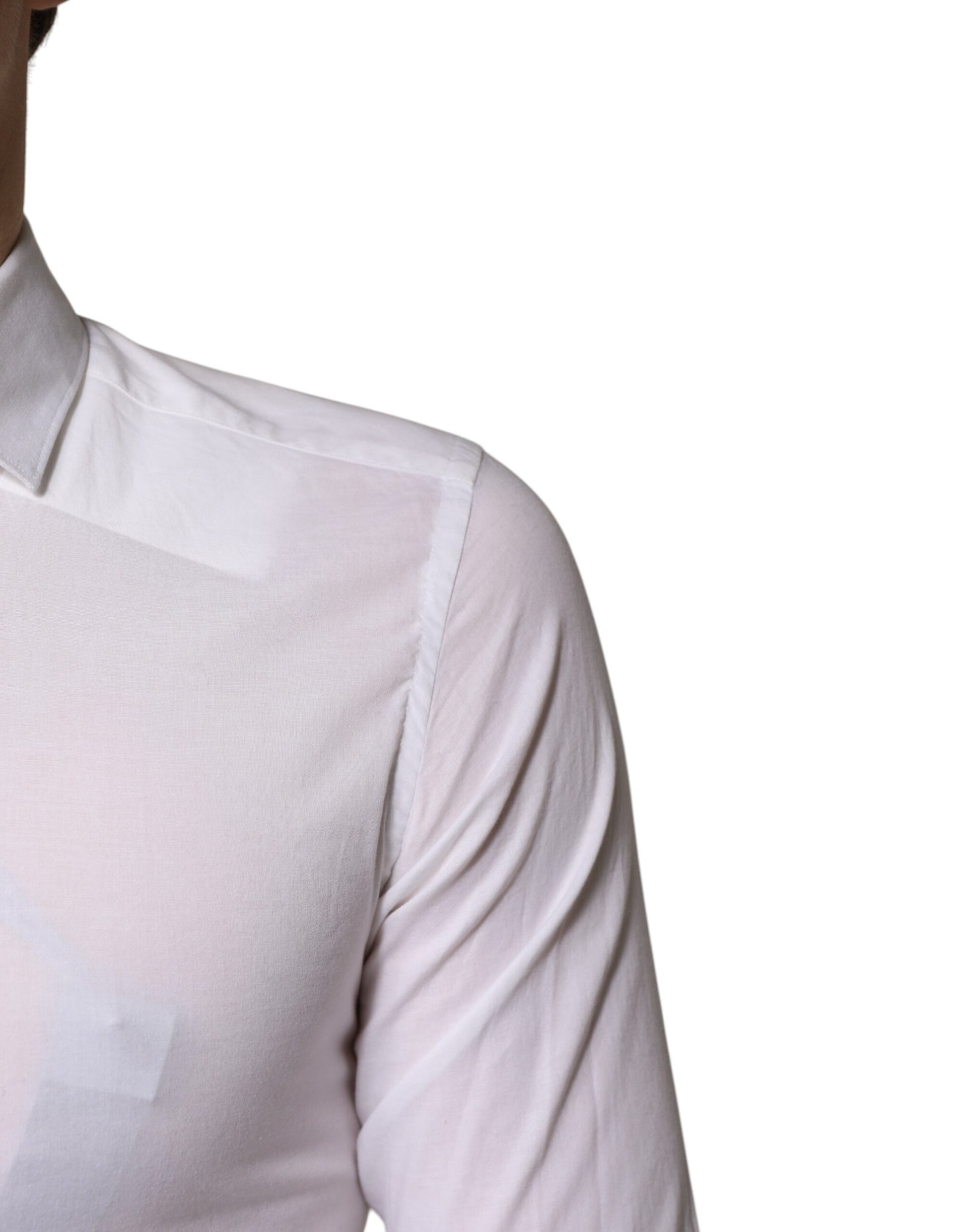 Daniele Alessandrini White Cotton Dress Formal Shirt by Daniele Alessandrini