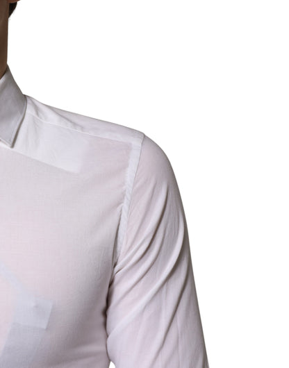 Daniele Alessandrini White Cotton Dress Formal Shirt by Daniele Alessandrini