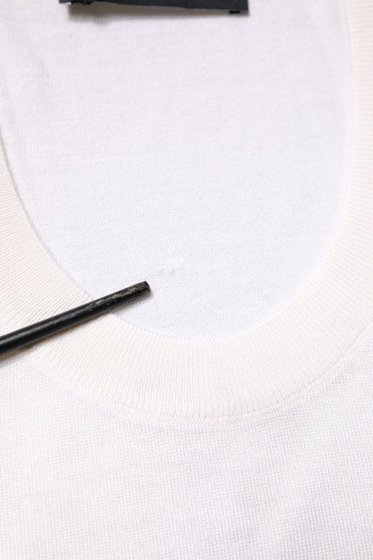Dolce & Gabbana White Sleeveless Cashmere Round Neck Tank Top by Dolce & Gabbana