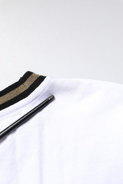 Dolce & Gabbana White Graphic Print Cotton Crew Neck T-shirt by Dolce & Gabbana