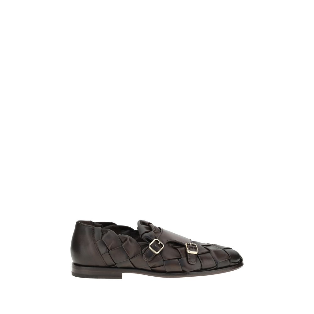 Mocassins en tissu tissé Santoni
