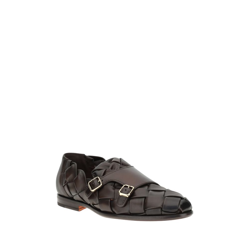 Mocassins en tissu tissé Santoni