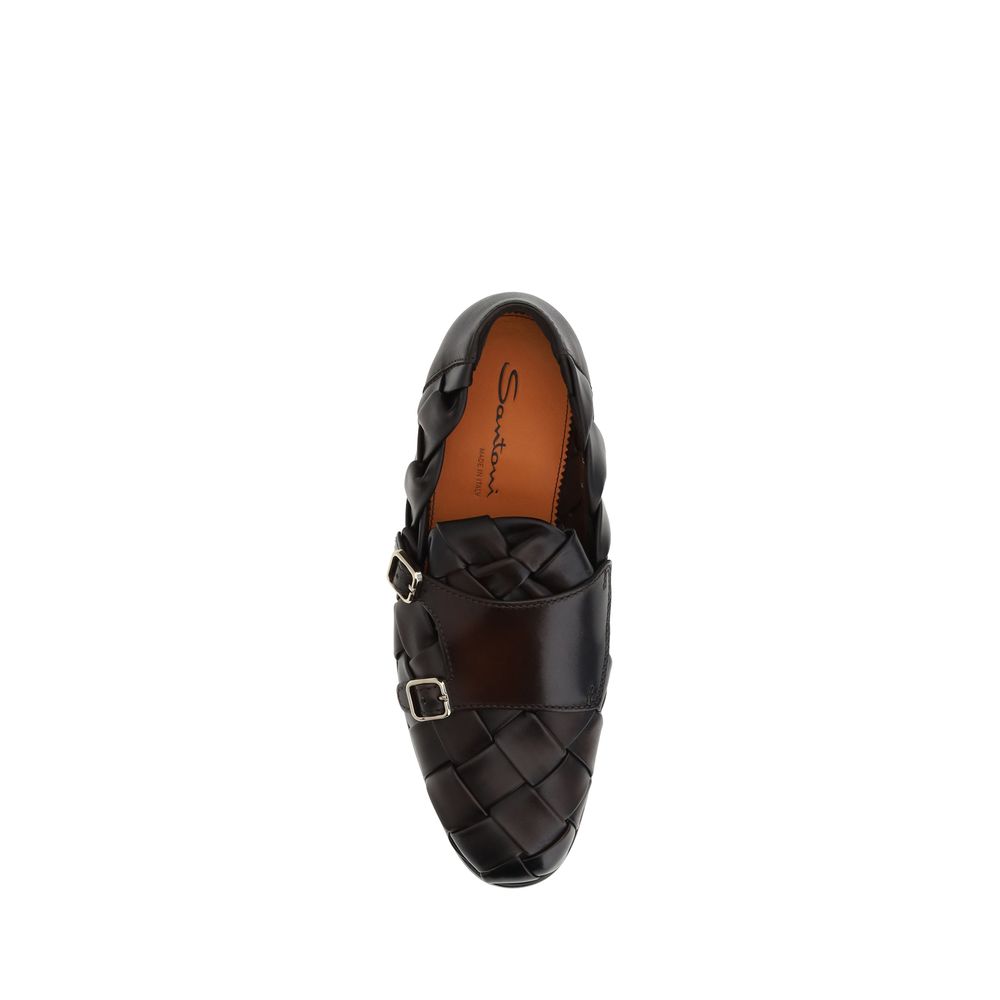 Mocassins en tissu tissé Santoni
