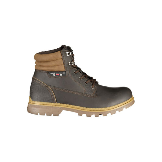 Carrera Elegant Brown Lace-Up Boots with Contrast Details by Carrera