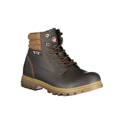 Carrera Elegant Brown Lace-Up Boots with Contrast Details by Carrera