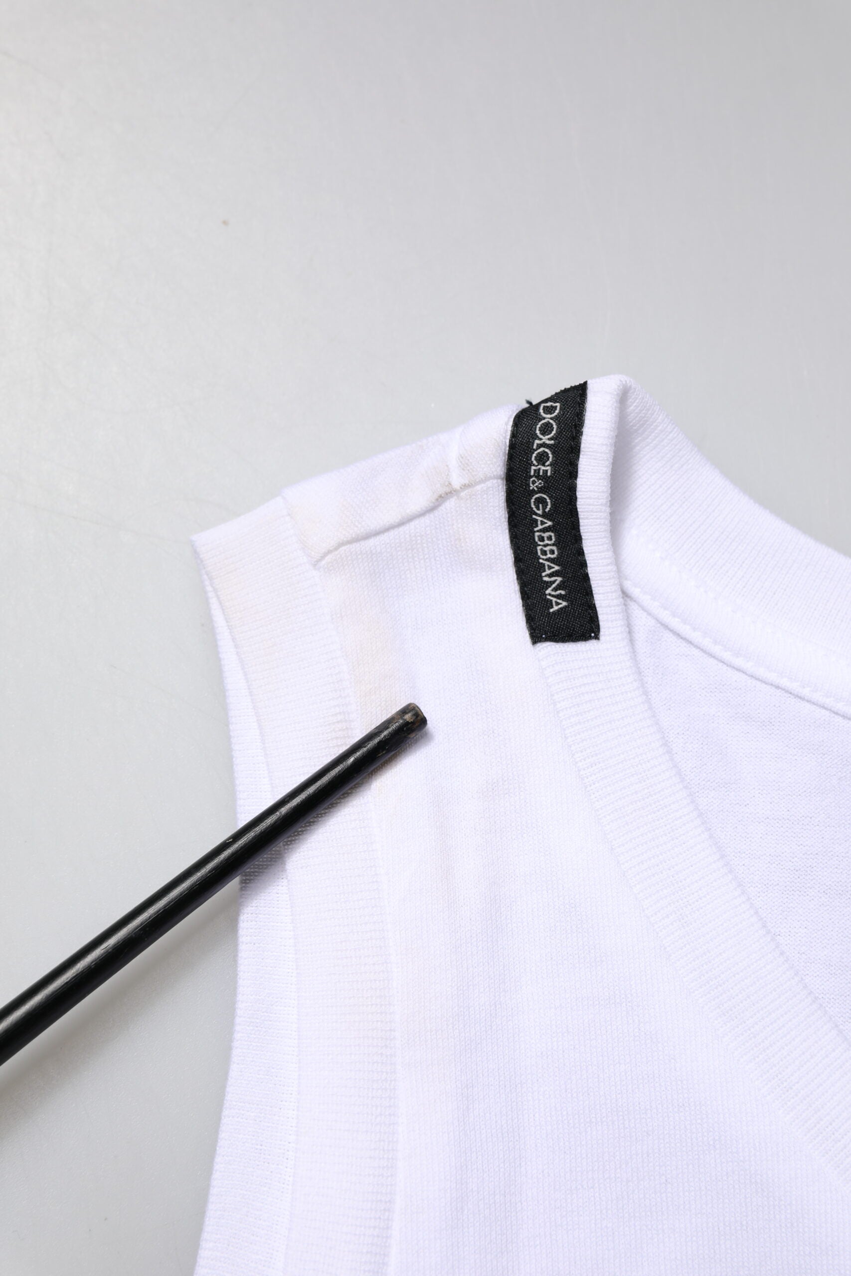 Dolce & Gabbana White Cotton Sleeveless Crew Neck T-shirt by Dolce & Gabbana