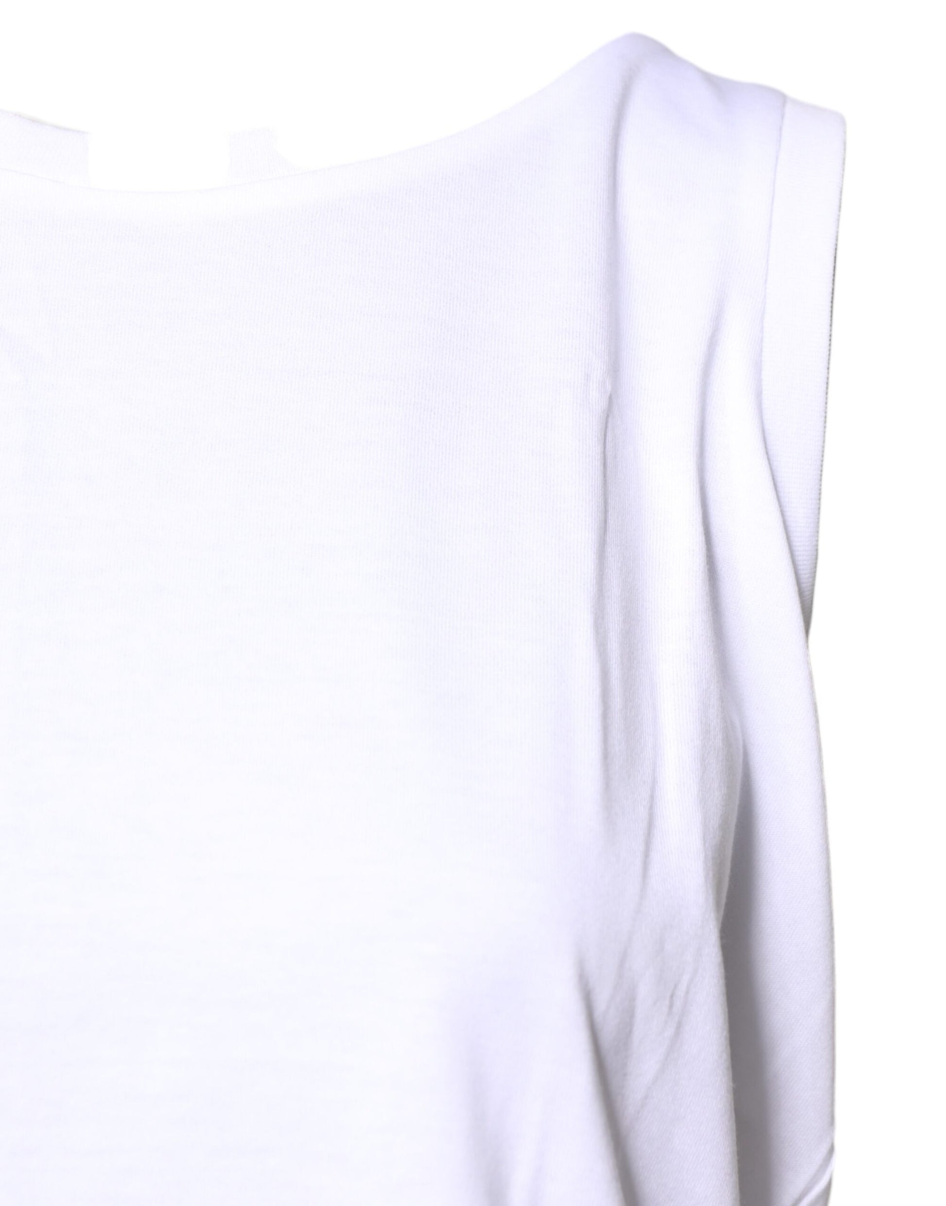 Dolce & Gabbana White Cotton Sleeveless Crew Neck T-shirt by Dolce & Gabbana