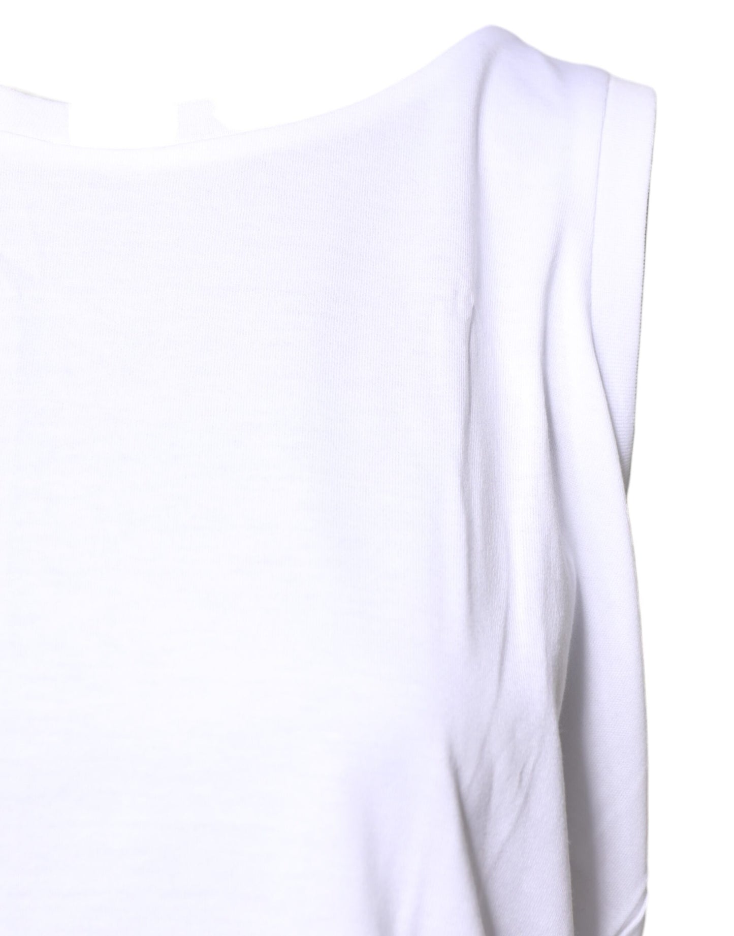 Dolce & Gabbana White Cotton Sleeveless Crew Neck T-shirt by Dolce & Gabbana