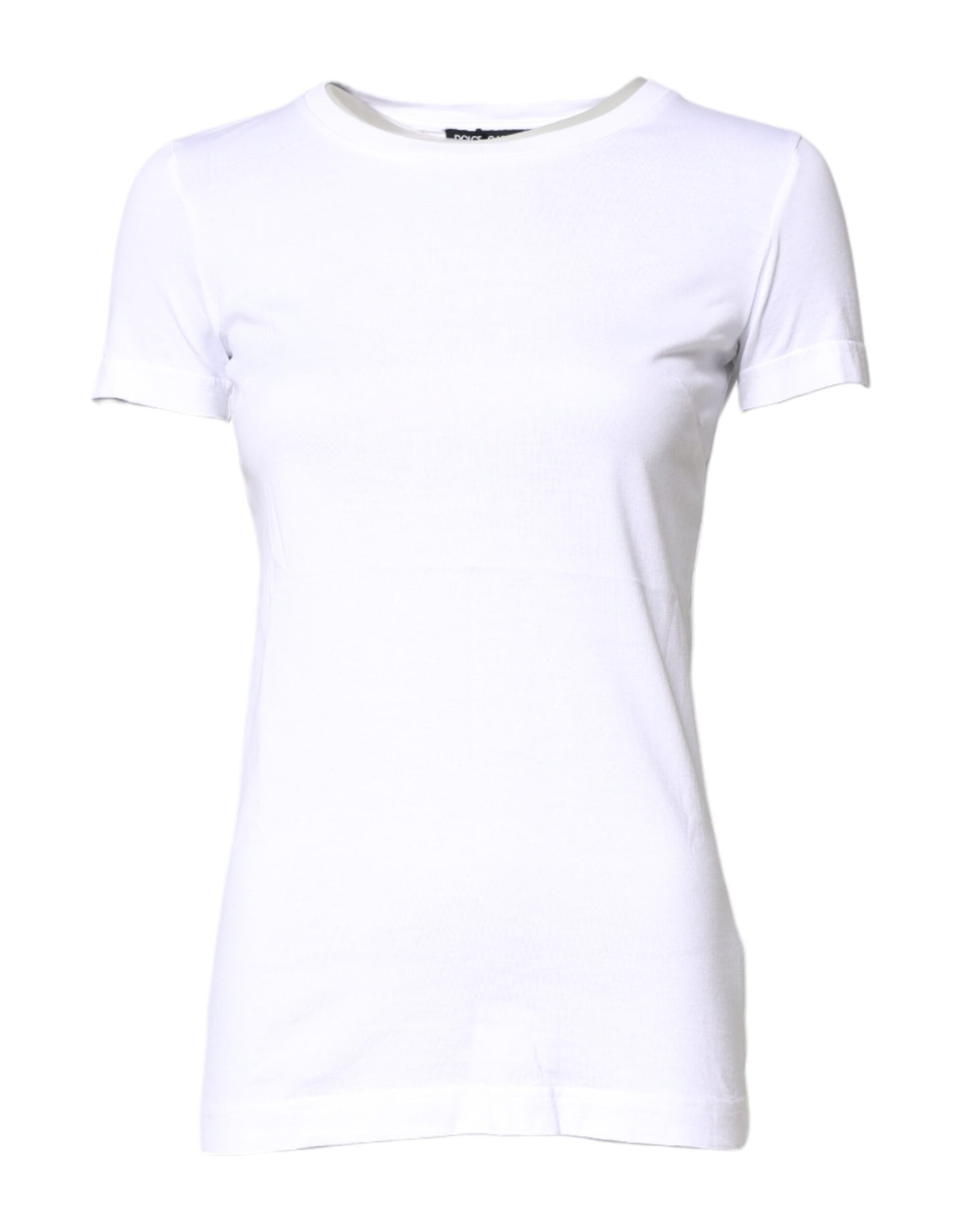Dolce & Gabbana White Cotton Crew Neck Short Sleeves T-shirt by Dolce & Gabbana