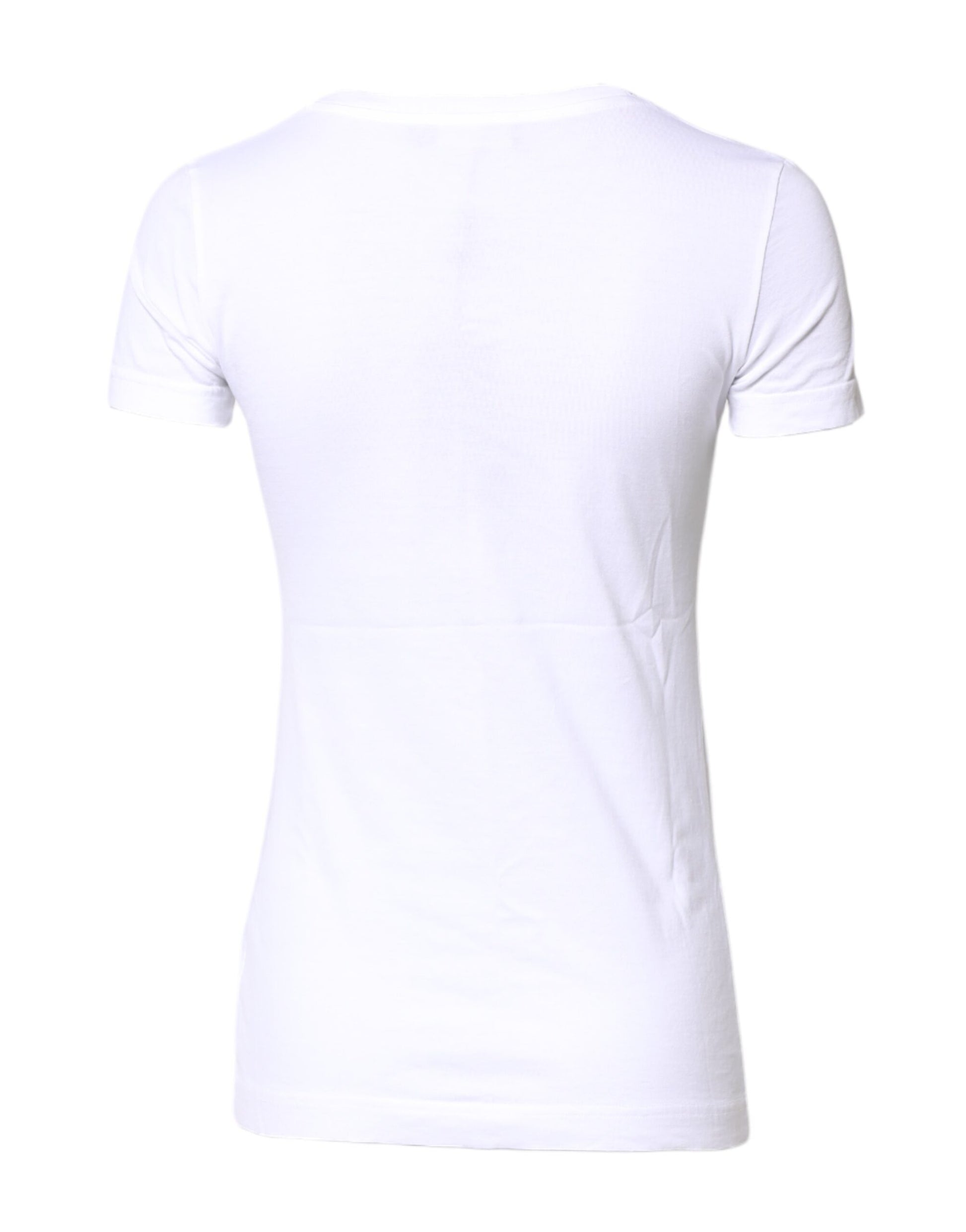 Dolce & Gabbana White Cotton Crew Neck Short Sleeves T-shirt by Dolce & Gabbana