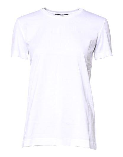 Dolce & Gabbana White Cotton Crew Neck Short Sleeves T-shirt by Dolce & Gabbana