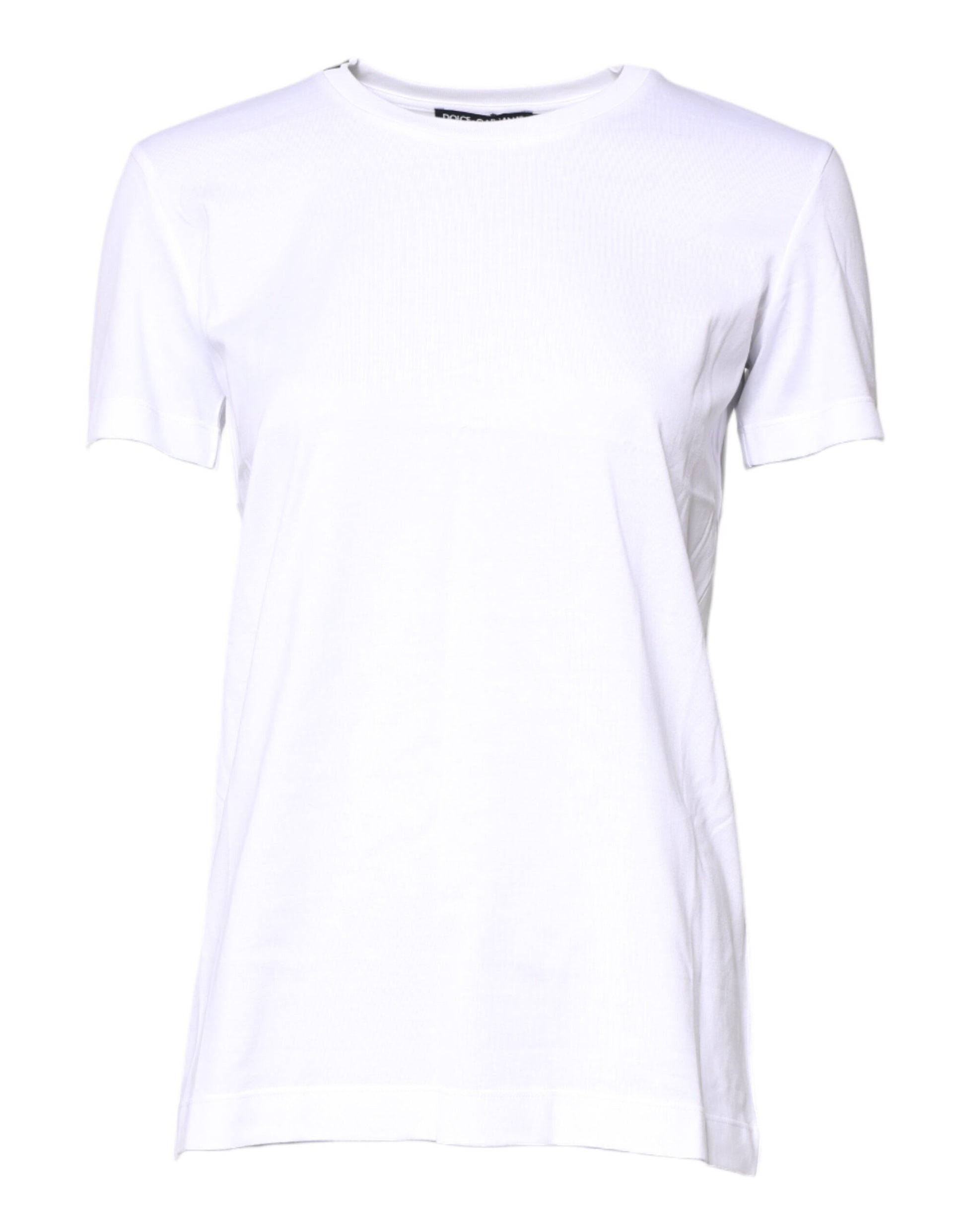 Dolce & Gabbana White Cotton Crew Neck Short Sleeves T-shirt by Dolce & Gabbana