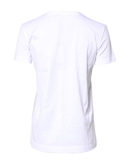 Dolce & Gabbana White Cotton Crew Neck Short Sleeves T-shirt by Dolce & Gabbana