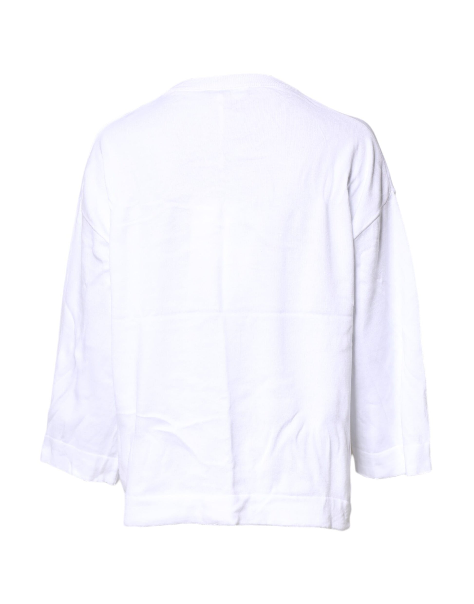 Love Moschino White Graphic Print Cotton Long Sleeves T-shirt by Love Moschino