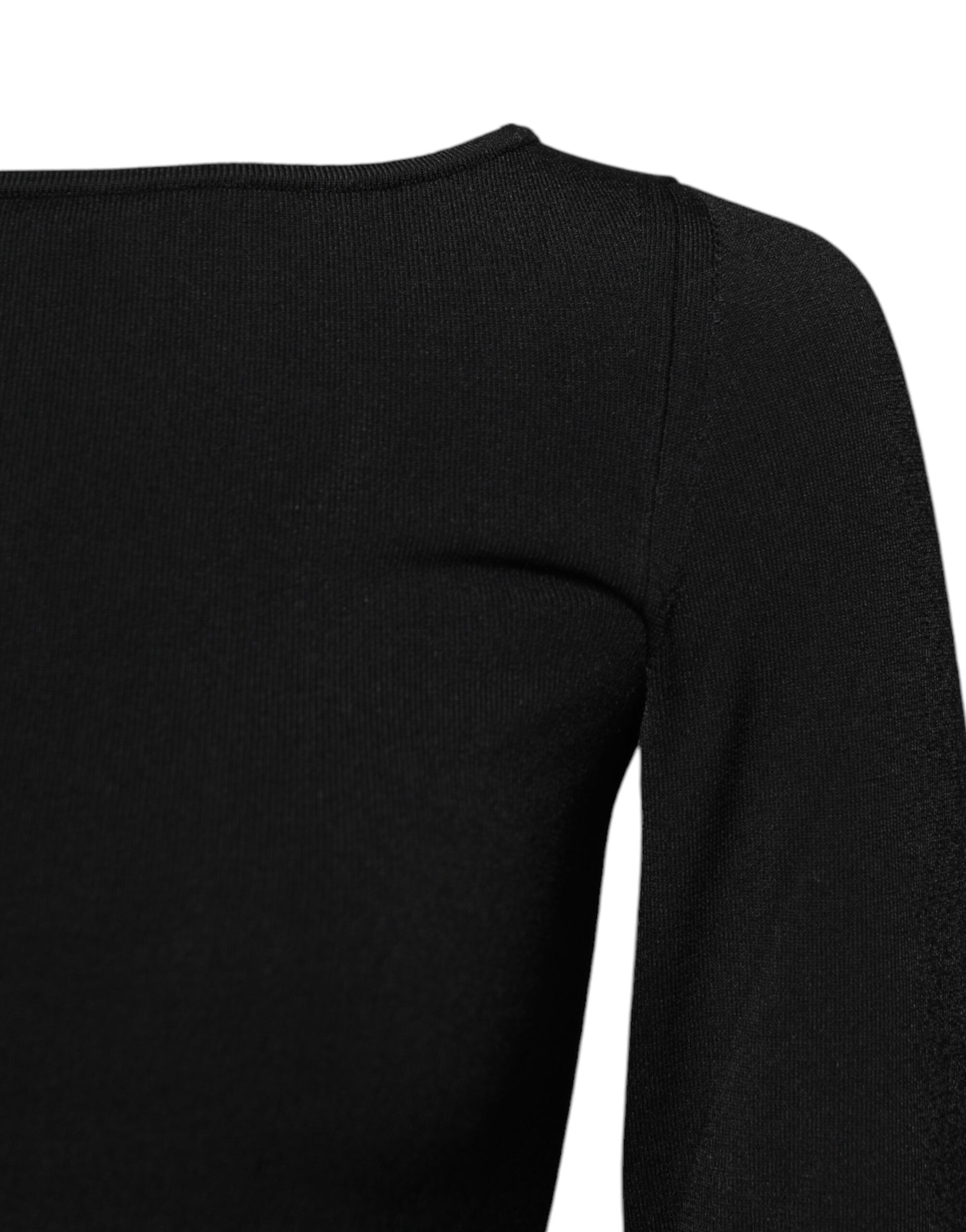 Dolce & Gabbana Black Viscose Long Sleeves Pullover Top by Dolce & Gabbana