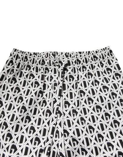 Ensemble pyjama en coton imprimé DG noir et blanc Dolce &amp; Gabbana