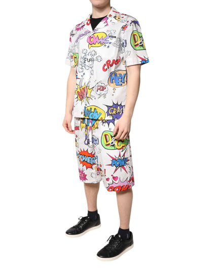 Ensemble pyjama Dolce &amp; Gabbana en coton blanc à imprimé dessin animé pour homme