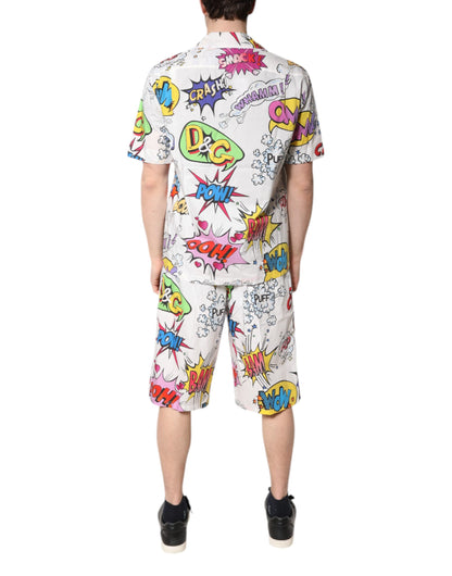 Ensemble pyjama Dolce &amp; Gabbana en coton blanc à imprimé dessin animé pour homme