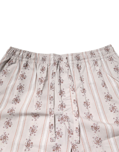 Ensemble pyjama homme Dolce &amp; Gabbana en coton beige à imprimé floral