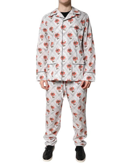 Ensemble pyjama en coton à imprimé floral multicolore Dolce &amp; Gabbana