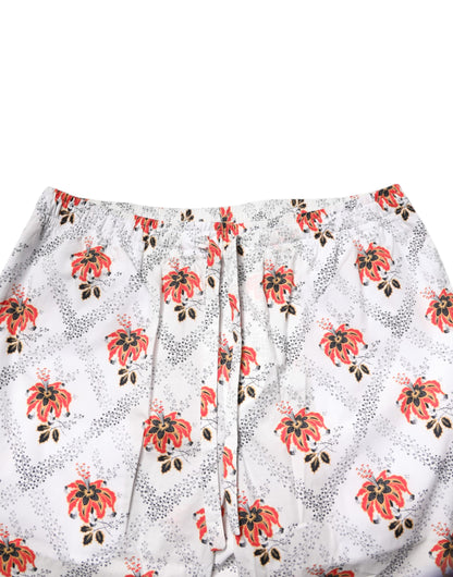 Dolce &amp; Gabbana Multicolor Floral Print Cotton Pajama Set Sleepwear