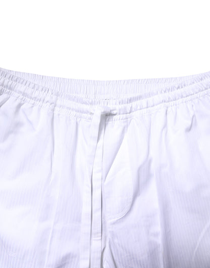 Ensemble pyjama chemise et pantalon en coton blanc Dolce &amp; Gabbana