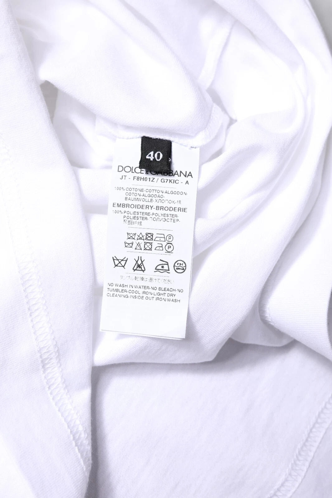 Dolce & Gabbana White #DGFamily Print Cotton Crew Neck T-shirt by Dolce & Gabbana