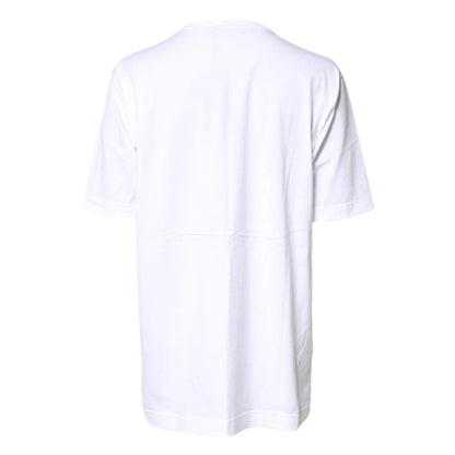 Dolce & Gabbana White #DGFamily Print Cotton Crew Neck T-shirt by Dolce & Gabbana