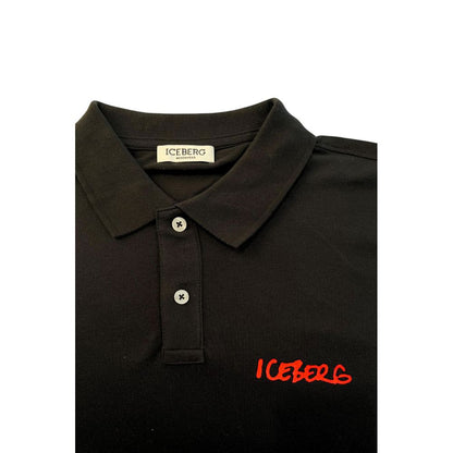 Polo Iceberg en coton noir pour homme