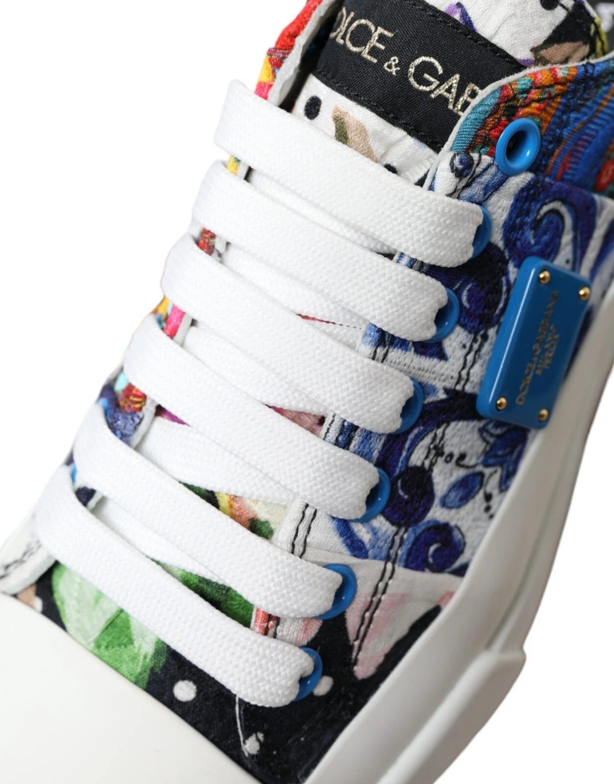 Dolce & Gabbana Multicolor Patchwork Low Top Sneakers Shoes by Dolce & Gabbana