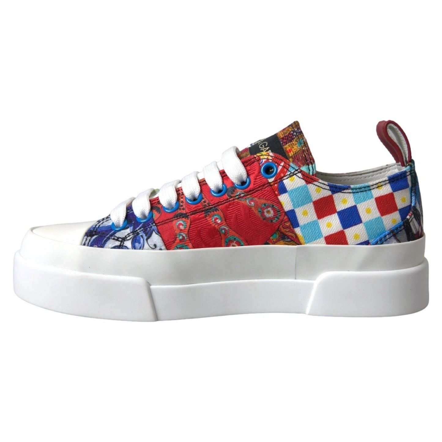 Dolce & Gabbana Multicolor Patchwork Low Top Sneakers Shoes by Dolce & Gabbana