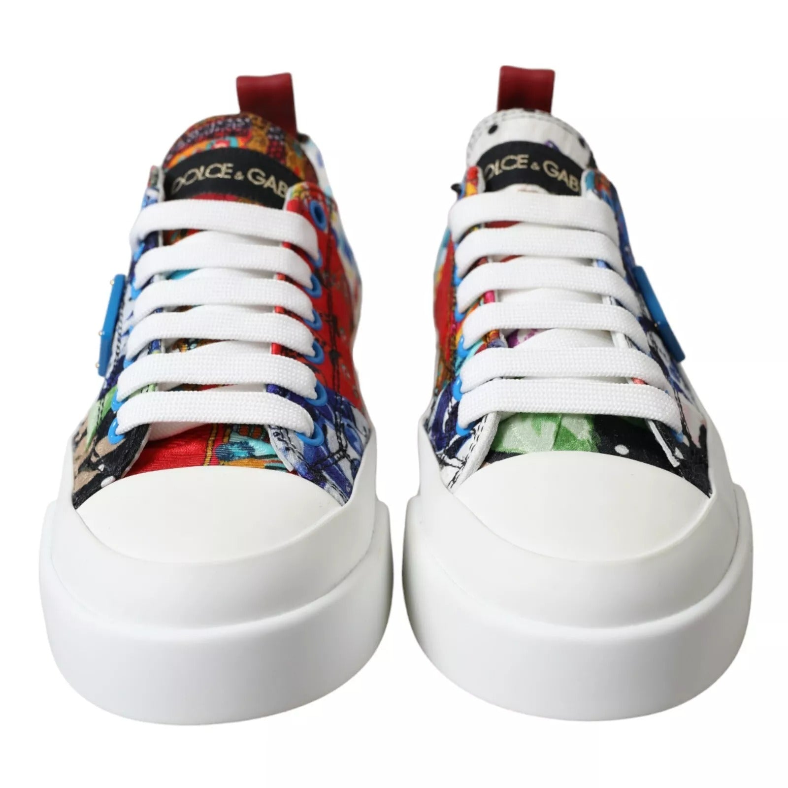 Dolce & Gabbana Multicolor Patchwork Low Top Sneakers Shoes by Dolce & Gabbana