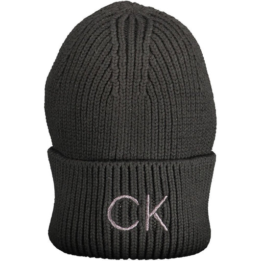 Bonnet en coton noir Calvin Klein pour femme